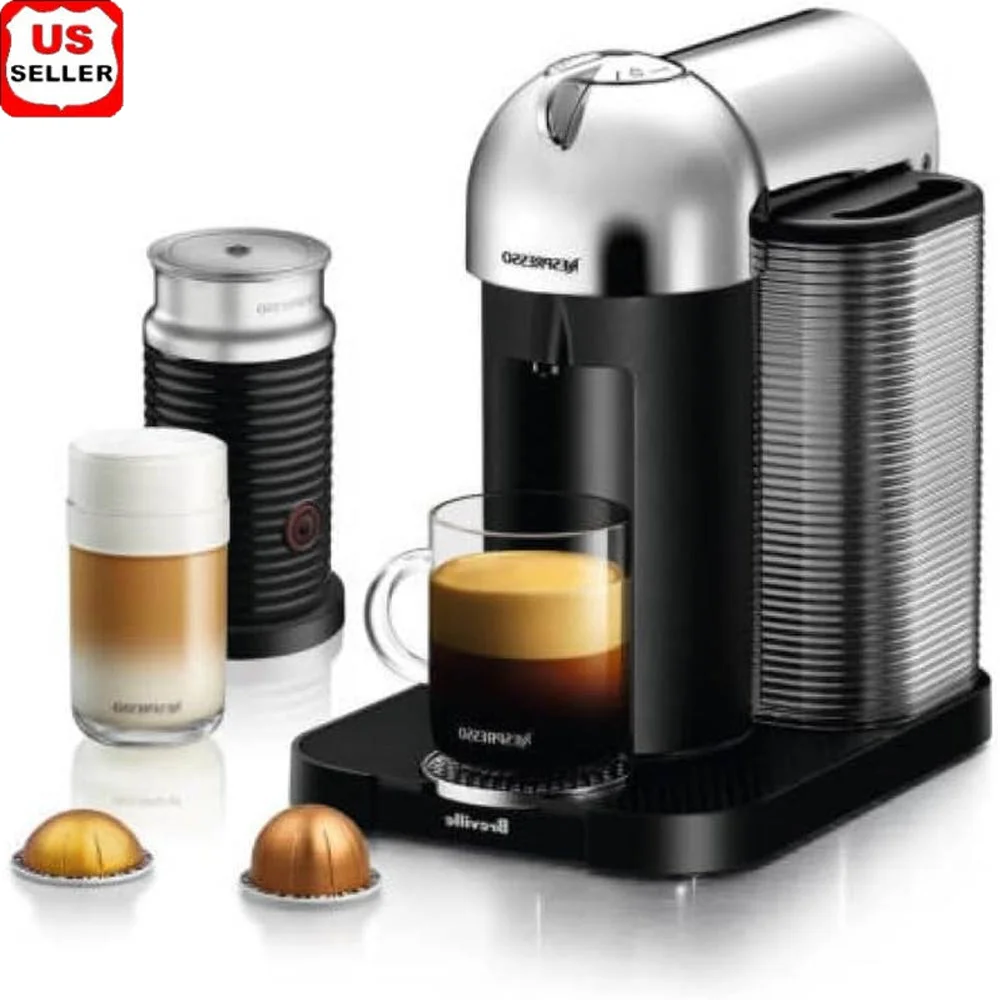 Versatile Coffee Maker with Aeroccino Frother Brew Hot Iced Espresso 4 Cup Sizes Automatic Shutdown Energy Efficient 25 Sec Heat