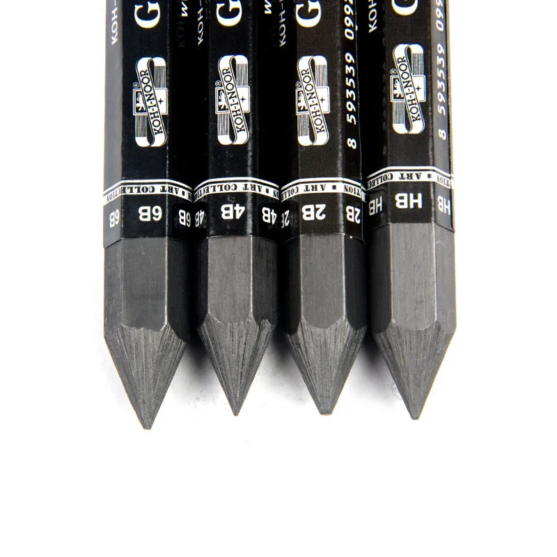 HB/2B/4B/6B Black Charcoal Art Student Sketch Painting Graphite Pen Woodless Hexagonal Graphite Stick Pencil Bold Art Supplies