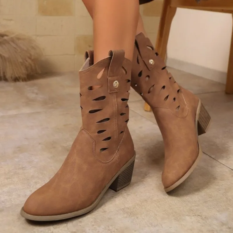 

Женские замшевые ботильоны на массивном каблуке, модная готическая обувь на каблуке, зимние туфли-лодочки, новинка 2025, трендовые женские туфли на высоком каблуке «Челси», короткие Botas Mujer