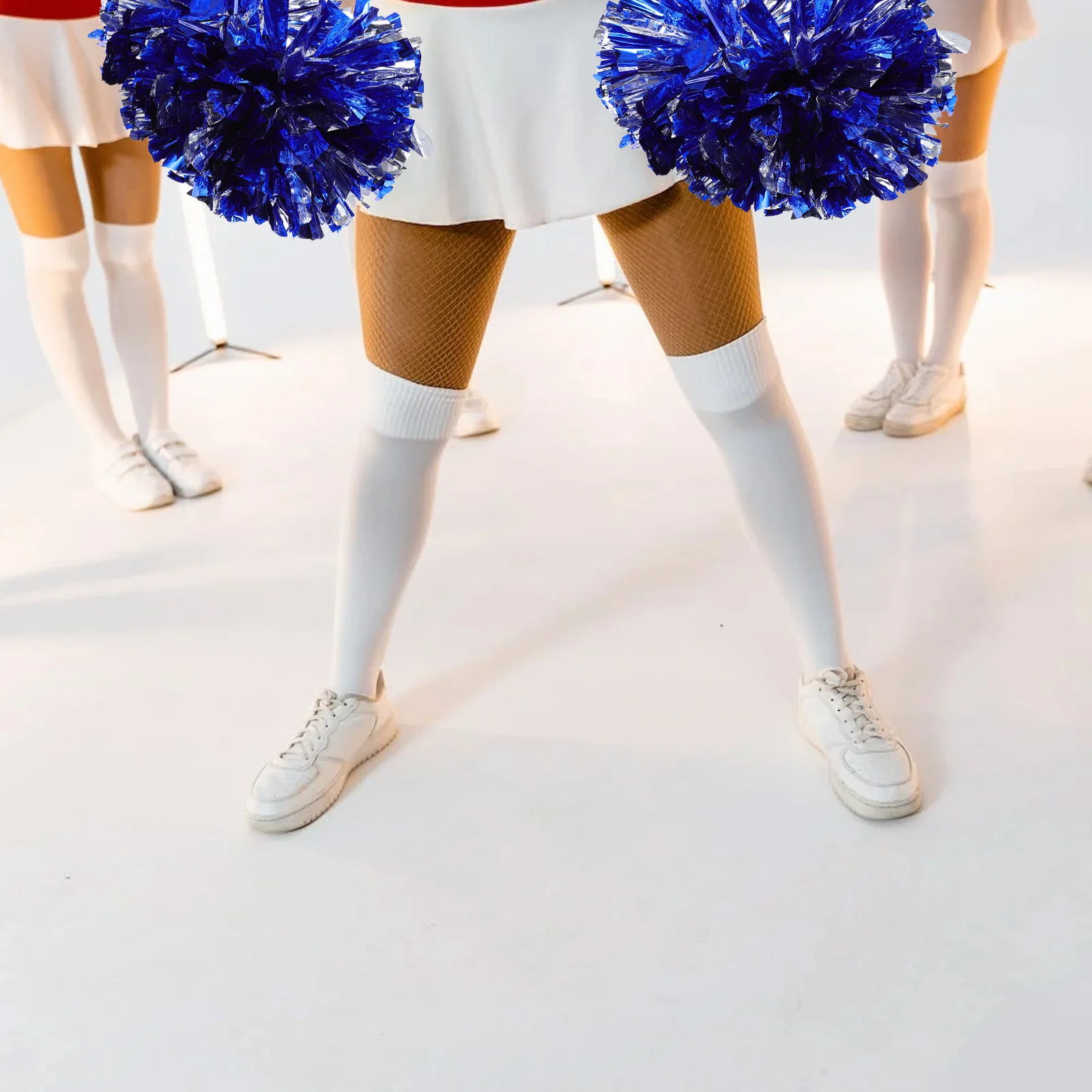

4pcs Cheerleader Pom Poms Bright Durable Reusable Lightweight Portable H Design Sports Meeting Competition Dance Kids Prop