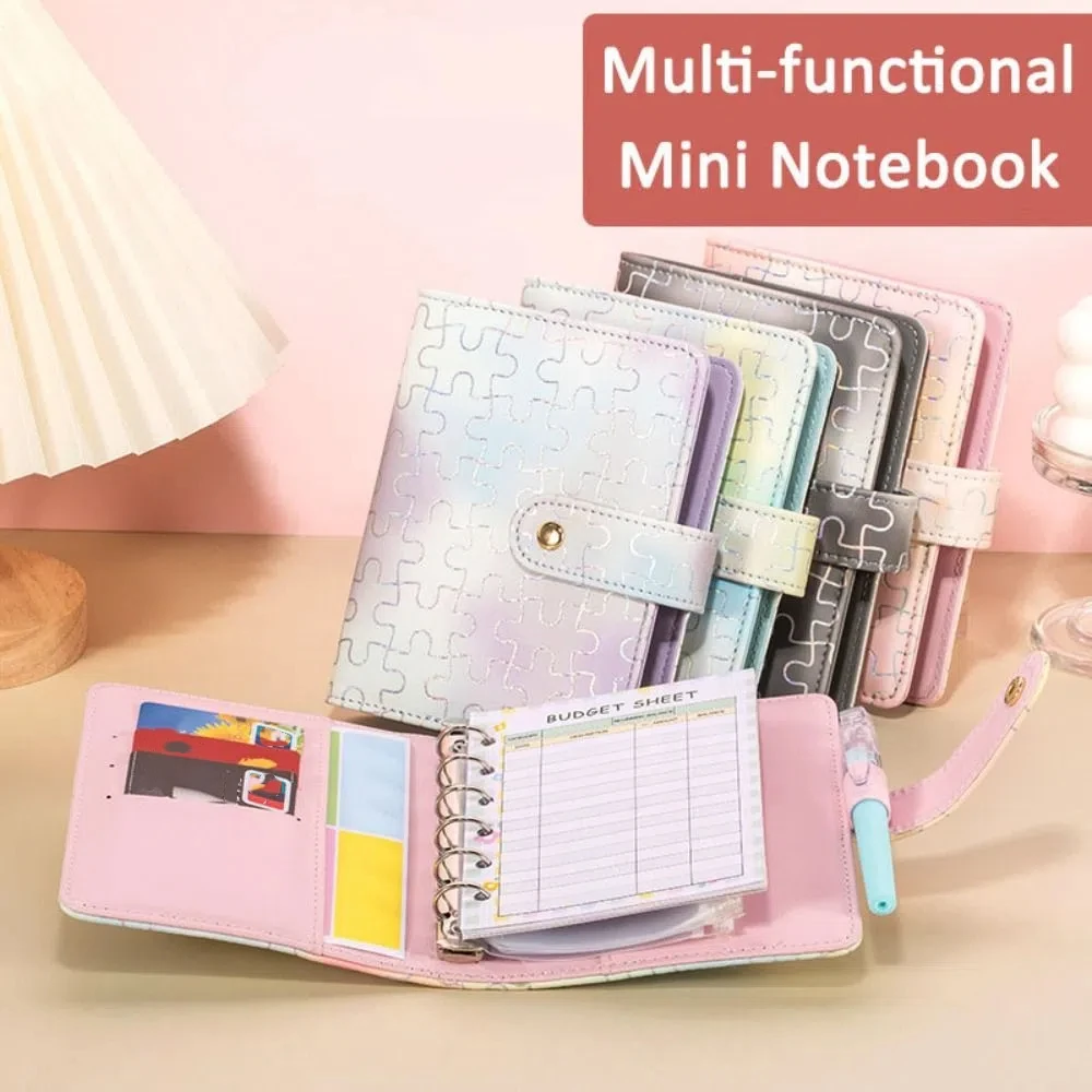 หนัง PU Budget Binder Planner A7 กระเป๋าสตางค์ประหยัดเงินความท้าทายรายวันรายสัปดาห์เงินสดซอง