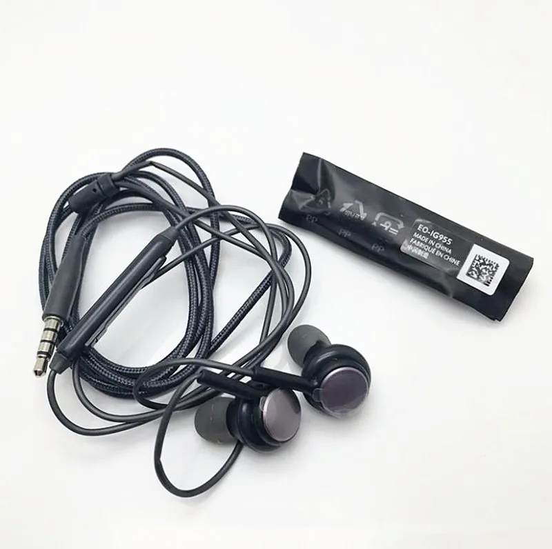 100 stks/partij Zwart S8 oortelefoon Headset 3.5mm Met Volumeregeling met Microfoon Voor Samsung Galaxy S9 S8 PLUS S6 S7 rand plus