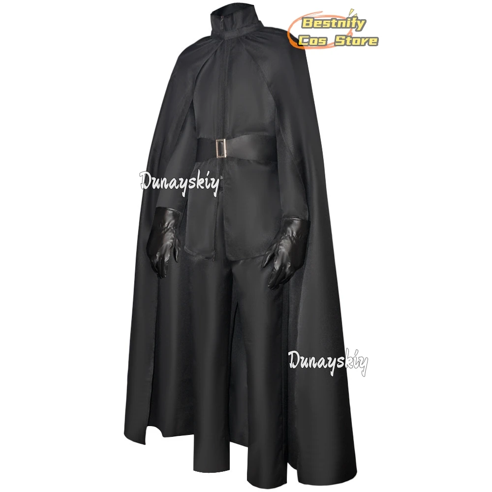 أزياء CosplayMovie V التأثيرية زي أسود طويل عباءة حفلات الهالوين كرنفال للرجال بدلة الزي