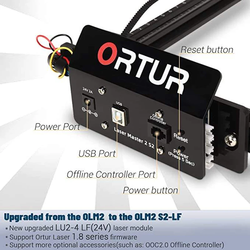 오르트르 OLM2S2-LU2-4-SF 5W 고정밀 데스크탑 CNC 커터 레이저 조각기 (목재, 가죽, 종이용)
