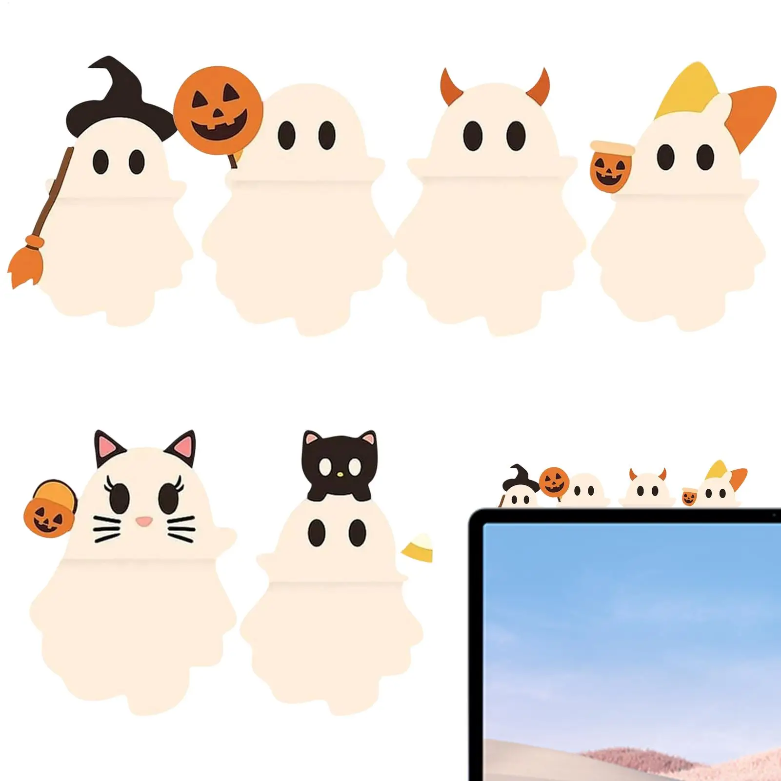 Figura decorativa para teléfono móvil, decoración para teléfono, fantasma de Halloween, medel, accesorio para teléfono inteligente, decoración para jóvenes, niñas y niños