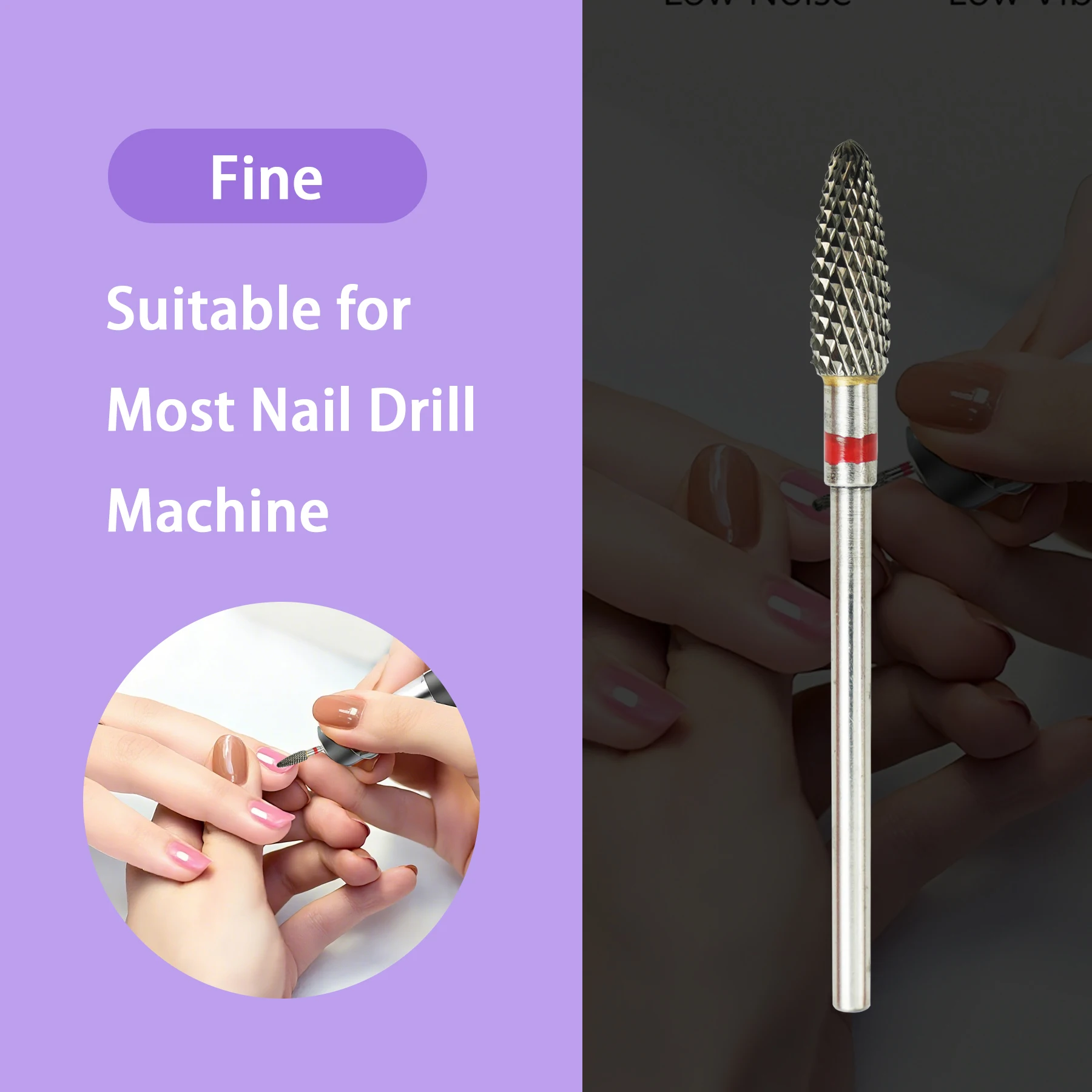 1개 네일 드릴 비트 세트, 3/32인치 큐티클 전동 네일 파일 및 세라믹 아크릴 젤 네일 비트 키트, 아크릴 네일 아트 도구 ﻿