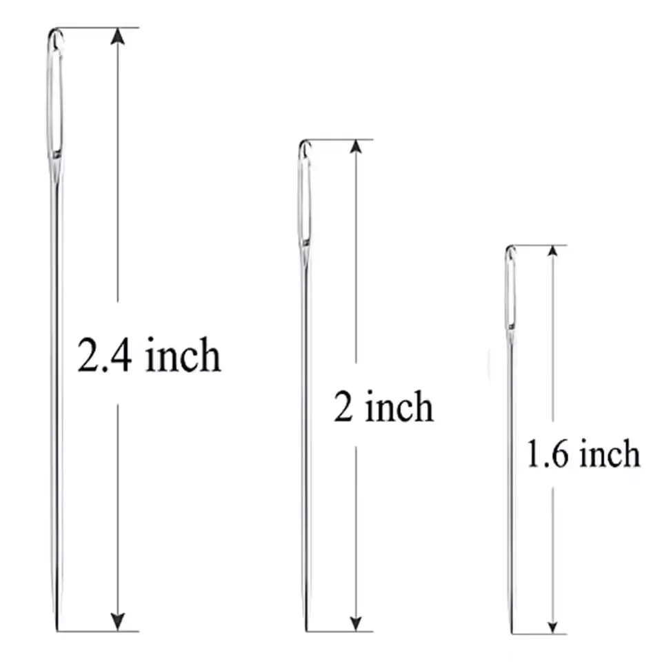 30 قطعة 3 أحجام كبيرة إبر الخياطة العين عبر غرزة إبرة حياكة اليدوية الجلود التطريز الموضوع إبرة الخياطة التبعي #5