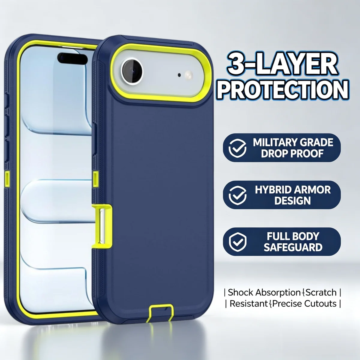 Heavy Duty Mechanical OTT Rugged Hybrid Case For iPhone 18 17 Air 16 15 14 13 Pro Max Plus 17e Enhanced Shockproof Bumper Cover