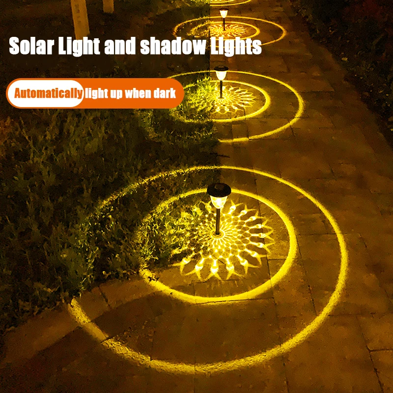 

Circle Shadow Garden Light Outdoor Solar Lamp Lawn Courtyard Landscape Ground Patio Yard Driveway Waterproof Solar Pathway Light