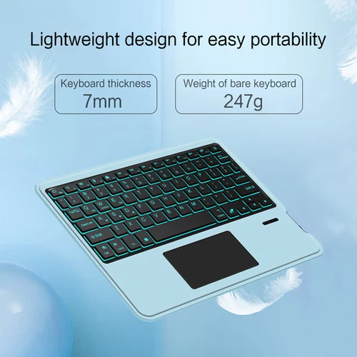 Imagen 2 del producto HUWEI para Android iOS Windows inalámbrico Bluetooth Touchpad teclado retroiluminado para tableta iPad portátil teléfono teclado BT portátil