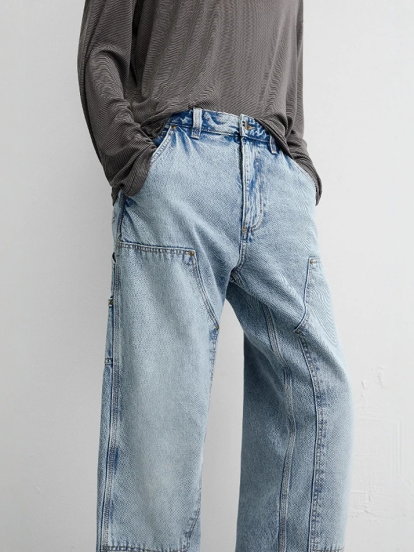 New Spring Summer Men's Denim Jeans Multi-Color Waed Straight Leg ket Decorated Casual Cotton Trousers Faionable Urban...
