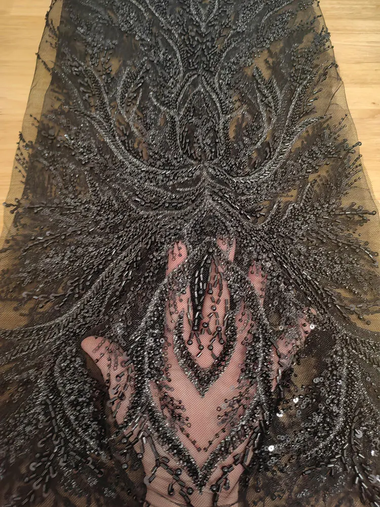 10 ألوان قماش دانتيل مطرز ثقيل مع عزر مركزي تطريز شامل لفستان الزفاف مواد حرفية ذاتية الصنع #6