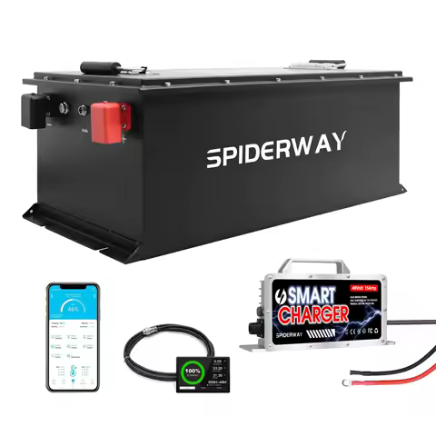 72V 105Ah LiFePO4 Lithium Battery w/72V 25A Charger for Golf Cart Sloar Marine Off-Grid