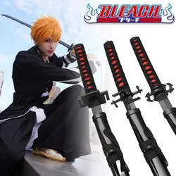 104cm Anime Bleach Katana Kurosaki Ichigo Sword Cosplay Prop Ninja Knife Real Size Japanese Katana Samurai Sabre Kid Toy Gift