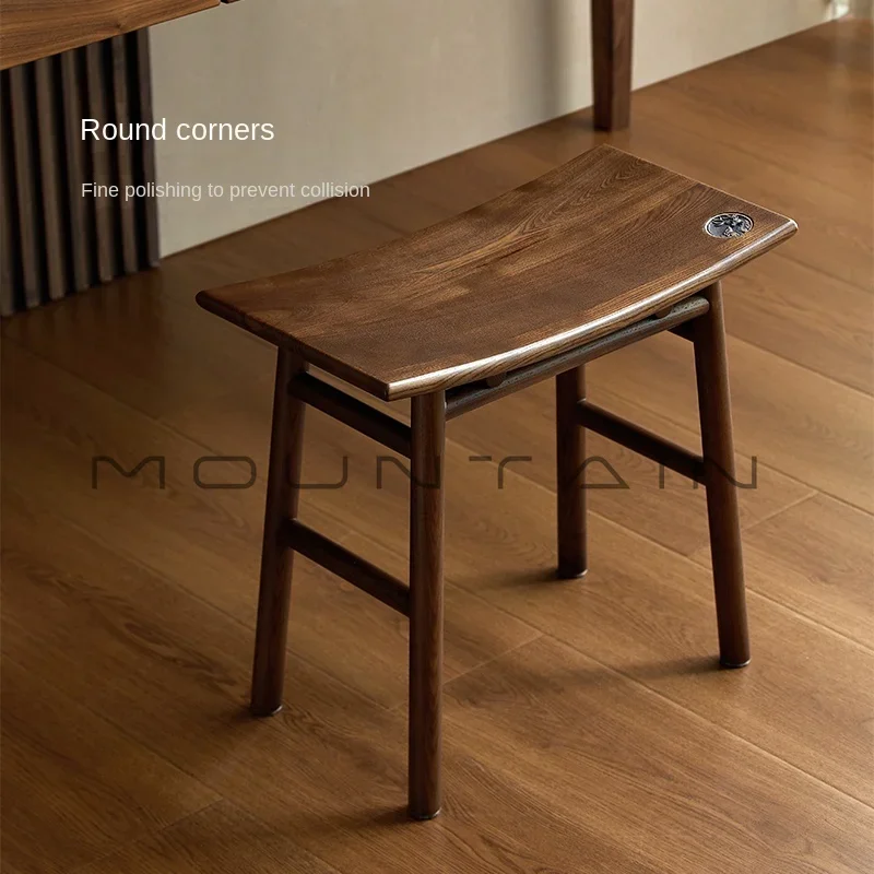 Solid wood tea table saddle stool household living room door-to-door shoe change stool