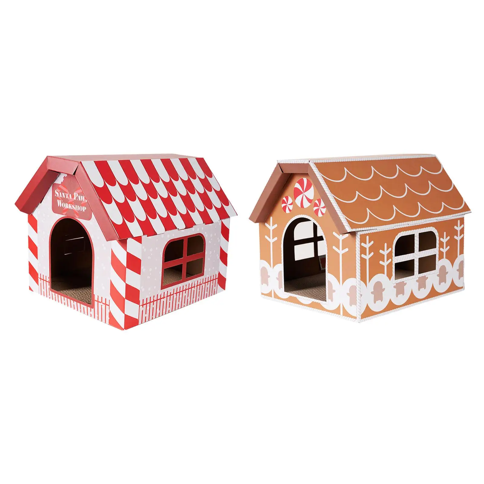Maison à gratter pour chat en carton, décoration de maison de vacances, bricolage ondulé