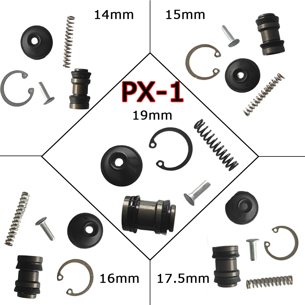 Universal Adelin PX1 Piston Repair Kit 14/15/16/17.5/19mm Motorcycle Hydraulic Brake Clutch Master Cylinder Plunger Rebuild Part