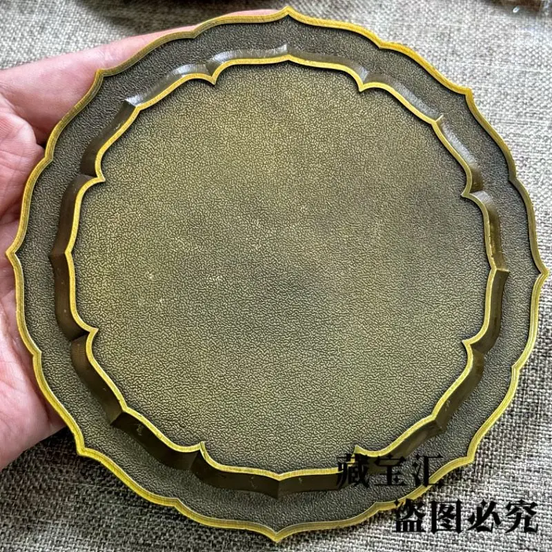 Old Collection Hand Carved Painted Cloisonne Gilded Copper Nine Dragons Plate Ornament Chinese Zodiac Dragon Plate Collectible