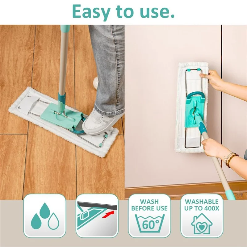 B82B-Accesorios para limpiaparabrisas, cubierta de paño de mopa de microfibra de repuesto, 3 uds. Para toallita de suelo Leifheit