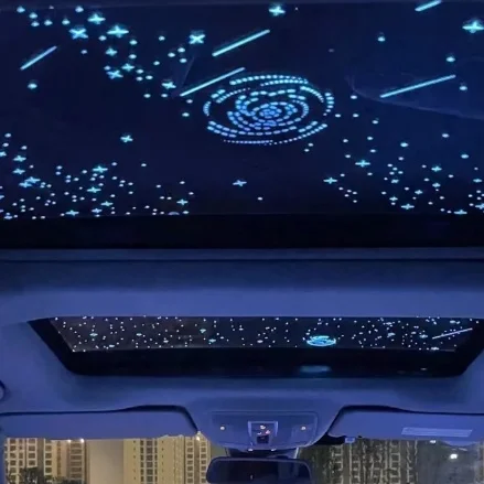 Rich In Patterns Factory Wholesale Auto Glass Panoramic Sunroof With LED Inner Star Film Light-Emitting Car Accessories Colorful