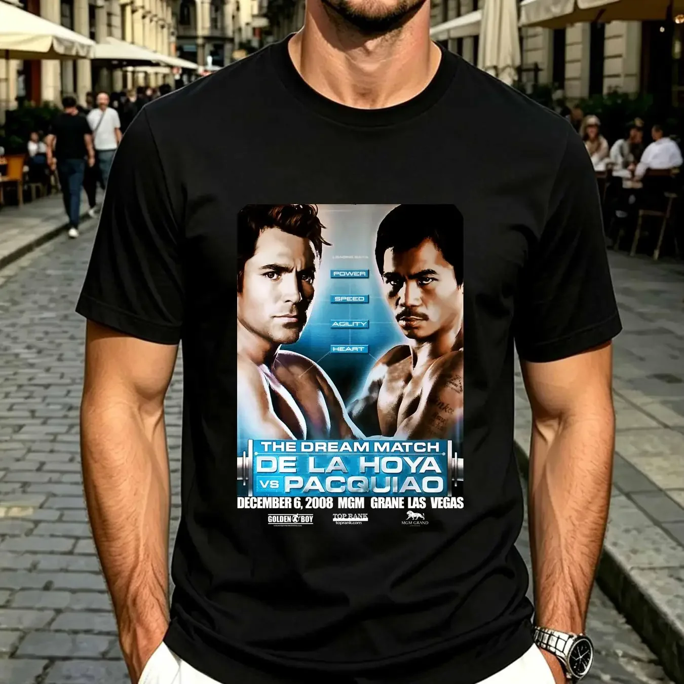 washed T Shirt Size XL Oscar De La Hoya vs Manny Pacquiao MGM Grand Nice Fade vintage Washed Casual Soft designer clothes