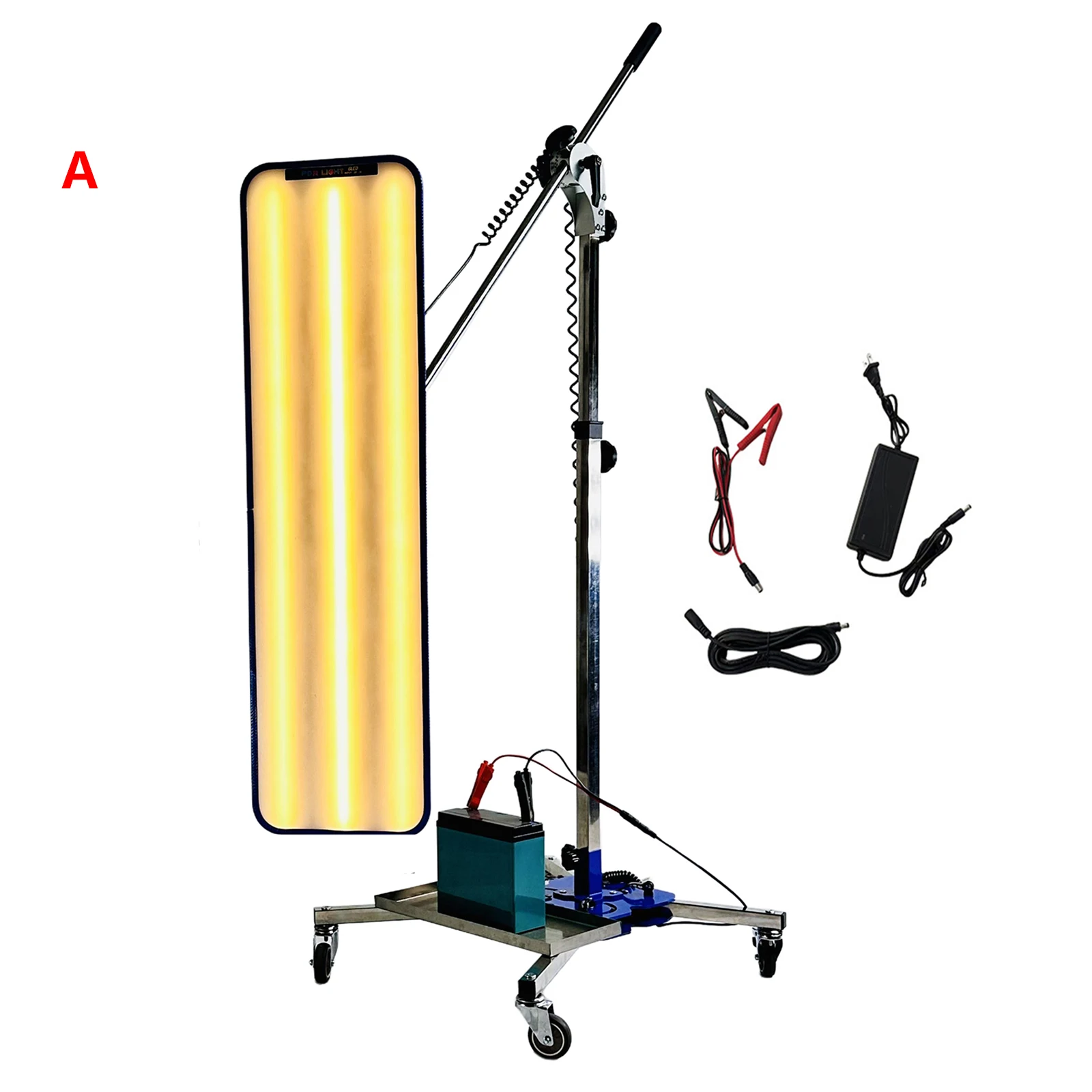 Professional PDR Paintless Dent Repair Leveling Lamp Stand, with a freely adjustable shelf light，Portable storage