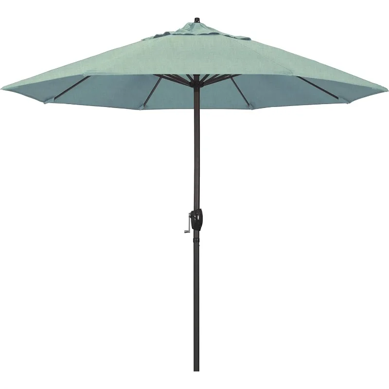 

9' Rd Sunbrella Aluminum Patio Umbrella, Crank Lift, Auto Tilt, Bronze Pole