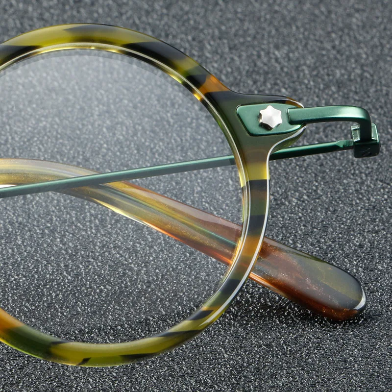 New Retro Round Men's And Women's Eyeglass Frames Made Of Sheet Metal Ultra Light Metal Optical Prescription Frame 56012