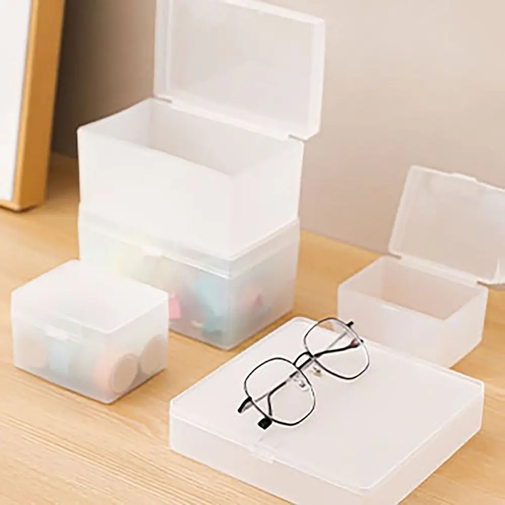 With Cover Frosted Storage Box Multifunctional Large Capacity Stationery Organizer Plastic Waterproof Makeup Organizer Student