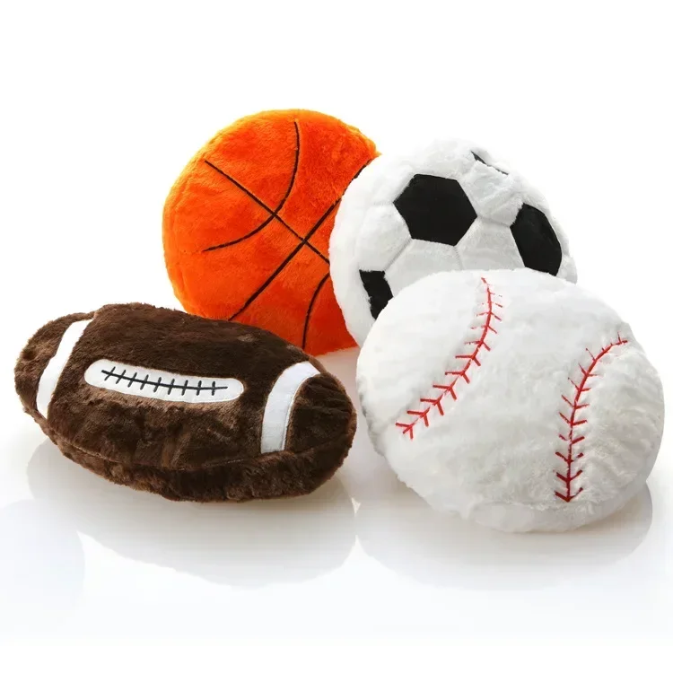 [Funny] 55cm Sport ball Basketball Football Rugby Baseball plush stuffed toy doll model Soft cotton Hold pillow kids baby gift