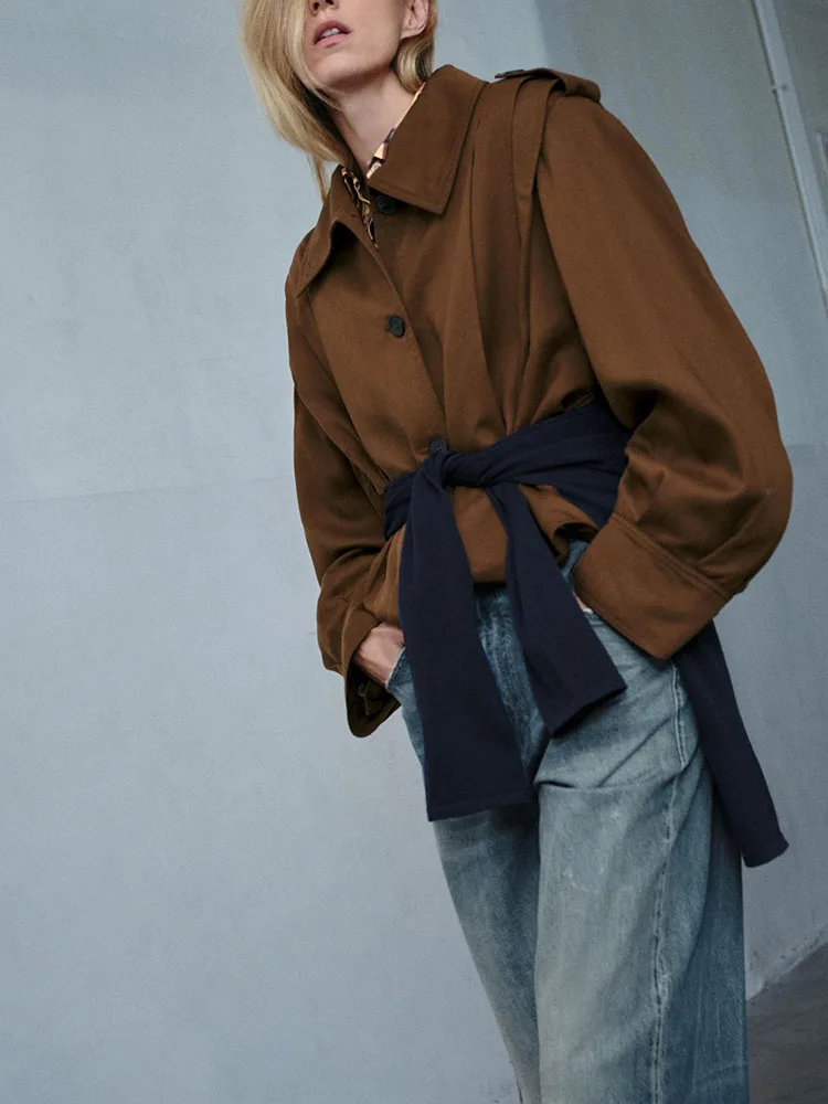 

Faionable Long Sve плиссированная верхняя одежда с воротником с поясом, Новое поступление, женская одежда, осень 2021, этнический сценический костюм