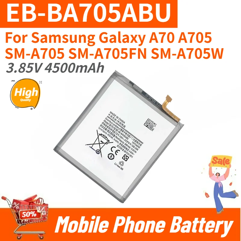

Mobile Phone Battery EB-BA705ABU 3.85V 4500mAh For Samsung Galaxy A70 A705 SM-A705 A705FN A705W Brand-New High Quality
