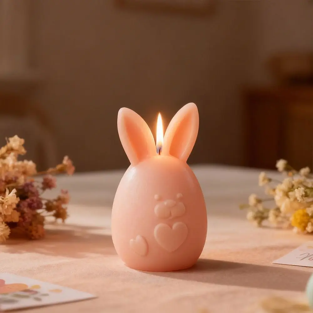 Cartoon Rabbit Easter Buuny Mold Fat Bunny Silicone Candle Making Mold Transparent Ornament Soap Making Mould Festival Supplies