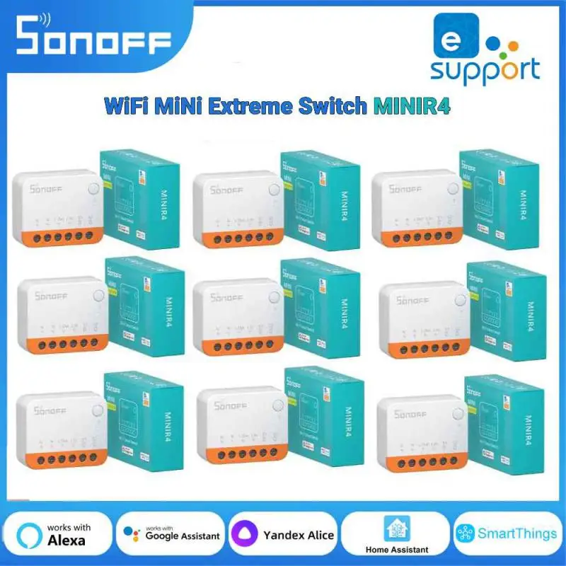 SONOFF-Módulo de interruptor inteligente MINI R4, dispositivo con Wifi, 2 vías, funciona con Control inalámbrico R5 S-MATE, 1-10