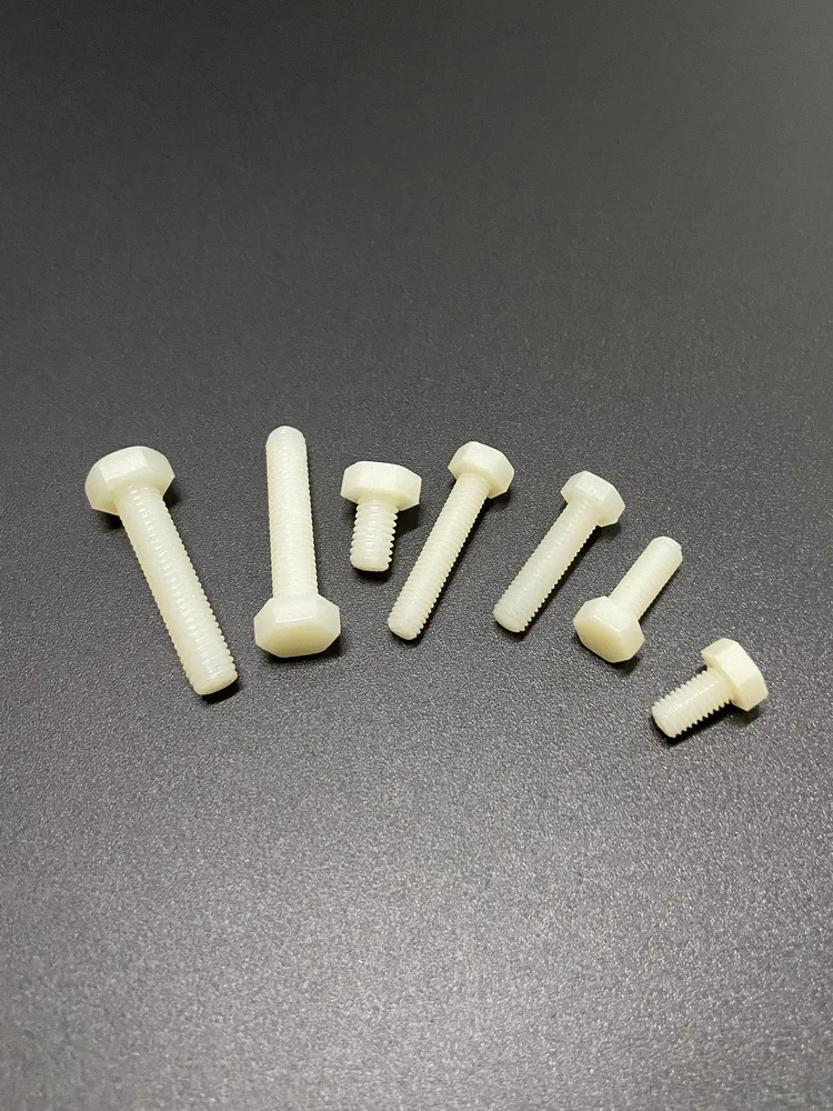 Corrosion-Resistant Insulated M4M5M6 External Hex Head Nylon Screws Plastic Bolts Fastening Parts for Electronic Components