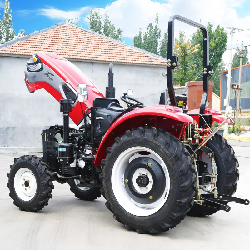 China Agricultural 25HP Tractor 4WD Household Wheel High-Horsepower Rotary Tractor Tiller Ride-On 50HP Tiller Tractor Customized