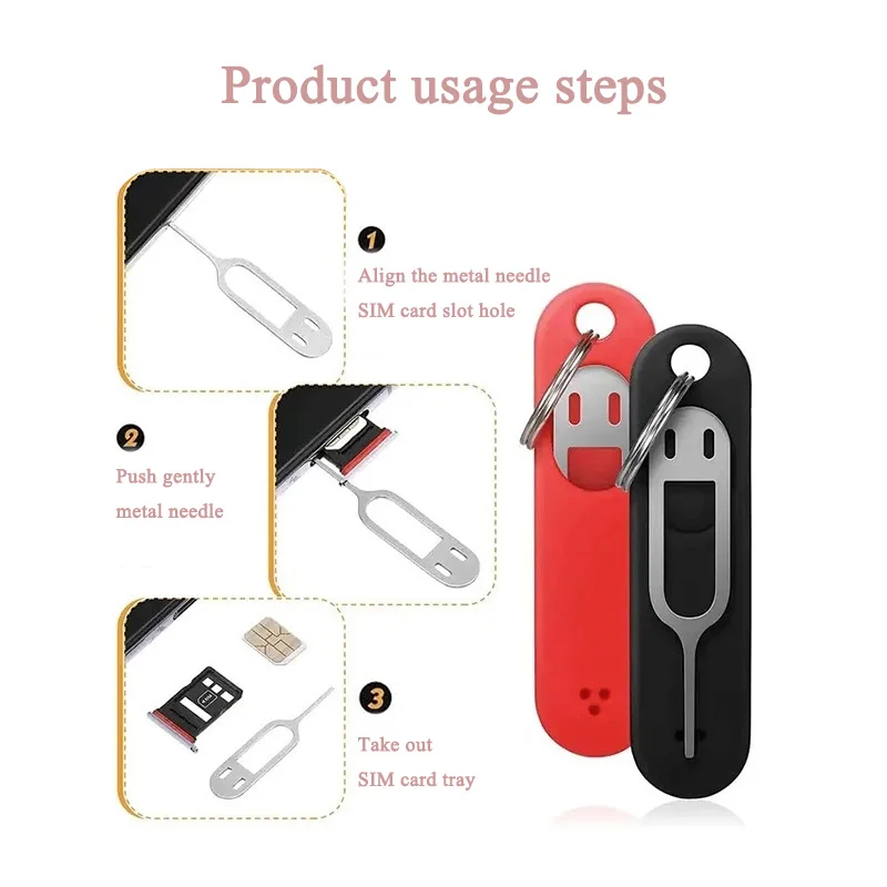 SIM Card Key Removal Creative Anti-lost Removal Pin Card Tray Removal Tool Accessories for Smartphone Tablet Card Tray Opening