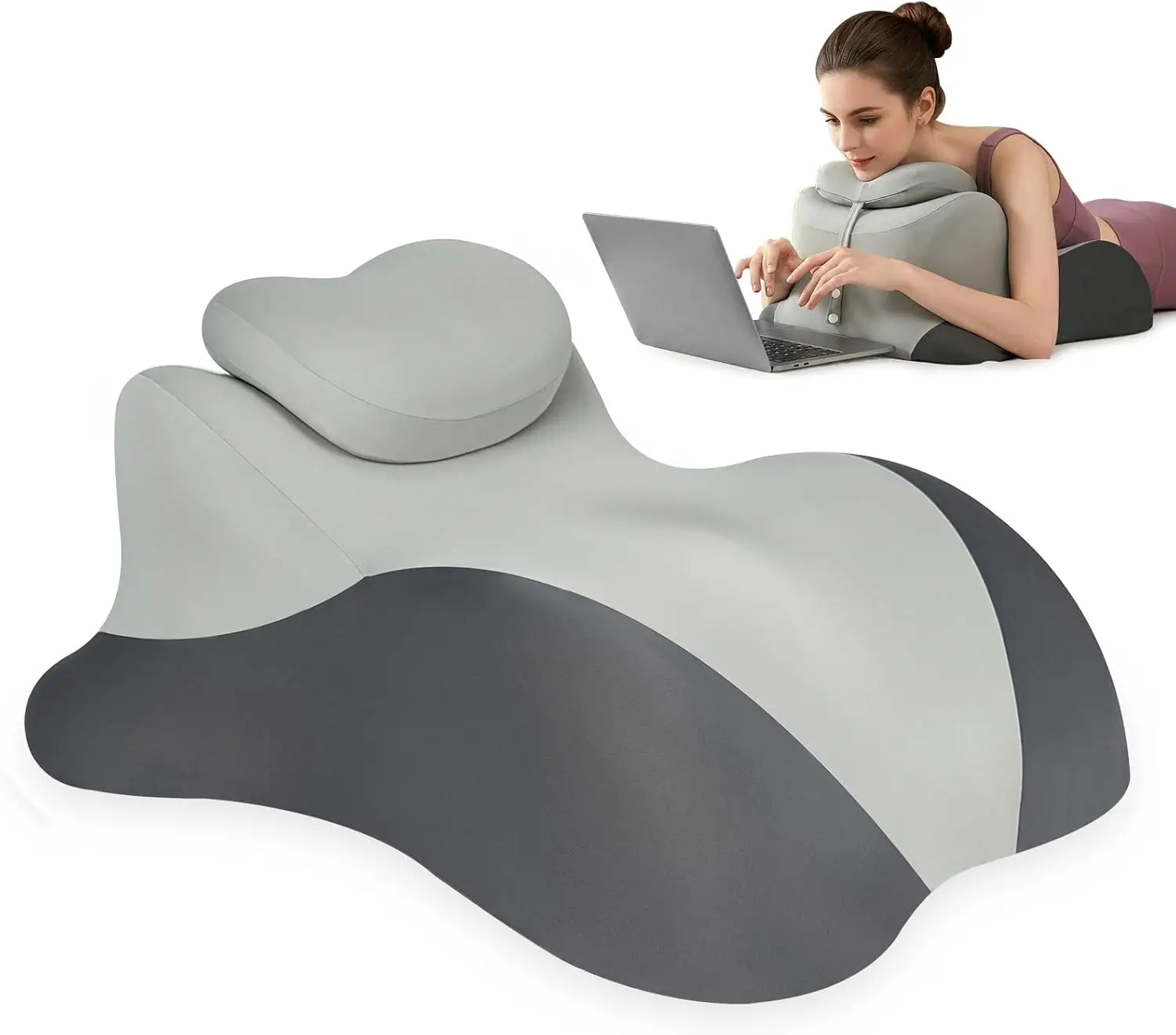 

Ergonomic Memory Foam Wedge Pillow, 27 Degree 5-Zone Support for Reading in Bed, Laptop Use & Elevated Comfort Hand Washable