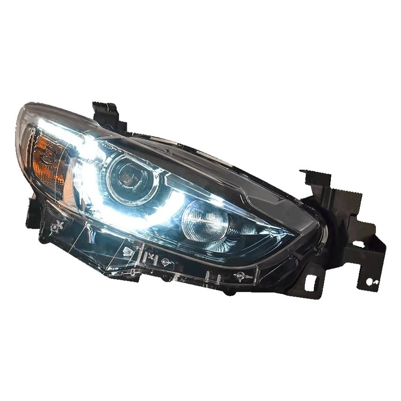 نمط السيارة لمازدا 6 Atenza Mazda6 2014-2019 الجبهة مصباح DRL العلوي بدوره إشارة تسليط الضوء على كامل LED لمبات العارض عدسة السيارات