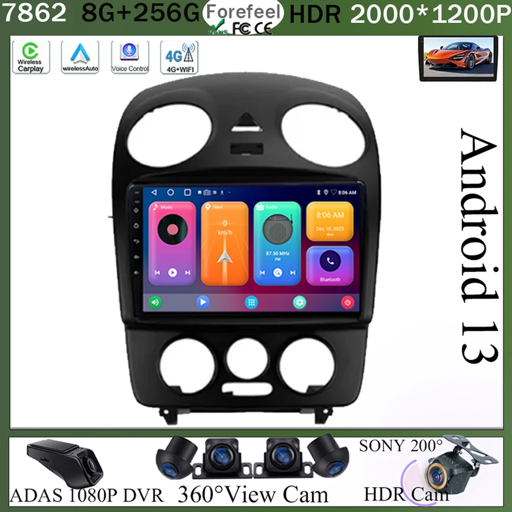 360 Cam Iphone Carplay  Android  For Volkswagen Beetle A4 2002 - 2011 GPS Car Radio Multimedia Player Internal fan NO 2DIN DVD