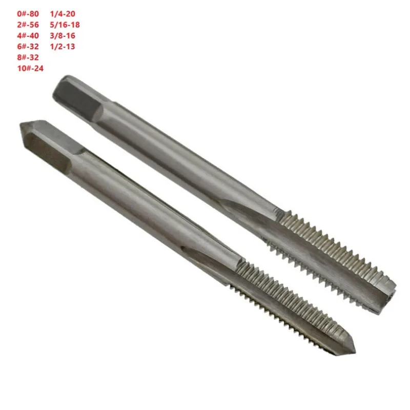 HSS Straight Thread Tap 1Pc BSW BSF 0#-80 2#-56 4#-40 6#-32 8#-32 10#-24 1/4-20 5/16-18 3/8-16 1/2-13 For Metalworking Tools