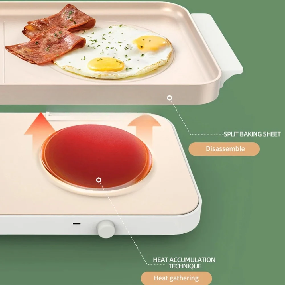 ماكينة شواء بدون دخاني، شواية كهربائية غير لاصقة، صينية خبز، وعاء طبخ، شواية، طباخ متعدد #6