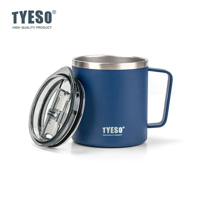 Tyeso Vakuumisolierte, kaltisolierte Kaffeetasse aus Edelstahl mit Griff, hoher ästhetischer Wert für den täglichen Griff, Unisex-Tasse