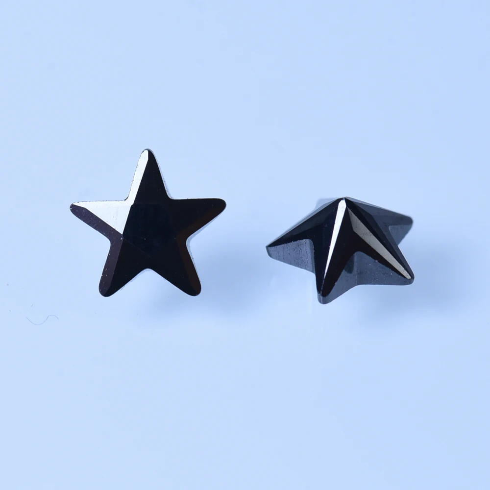 Fascinating Star Shape AAAAA Loose CZ Stone Synthetic Gems Cubic Zirconia Black Color Size 2.5x2.5~12x12mm