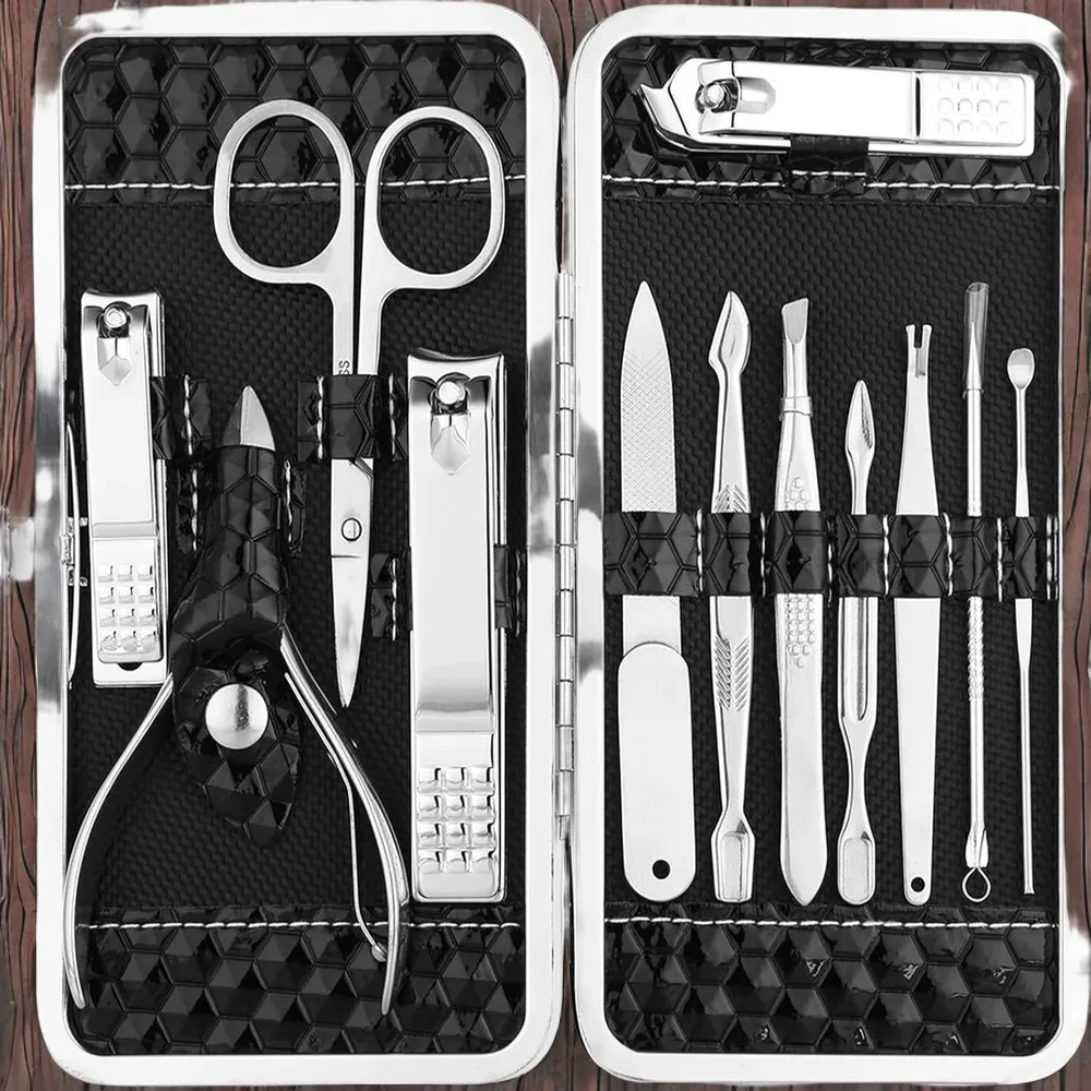 

Premium Stainless Steel Manicure Kit for Women, Complete 12-Piece Travel Set with Nail Clippers, Ideal for Pedicure, Nail Groomi