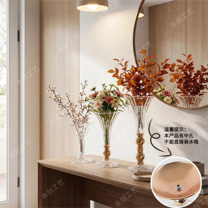 

PYH creative wedding decor acrylic flower stand wedding props artificial flower table crystal vase ornaments