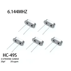 10pcs/LOT 6.144M Quartz Resonator Passive Crystal Oscillator HC-49S 6.144 MHz 49S 6.144MHz