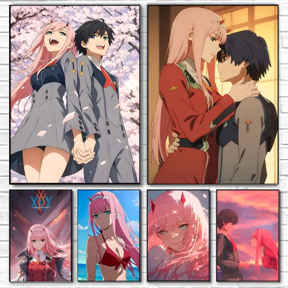 SciFi Mecha Anime D-DARLING in the FRANXX Poster  Self-adhesive Art Waterproof Paper Sticker Coffee House Bar Room Wall Decor