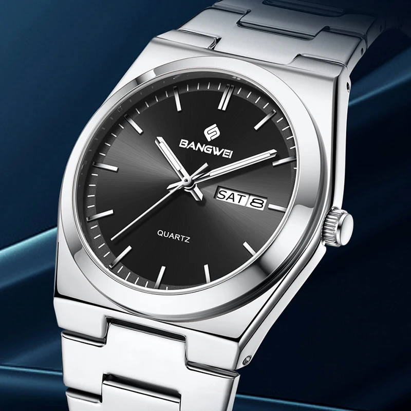 

LIGE BANGWEI Luxury Quartz Man Watch Classic Fashion Simple Dial Stainless Steel Waterproof Luminous Auto Date Men's Watches New
