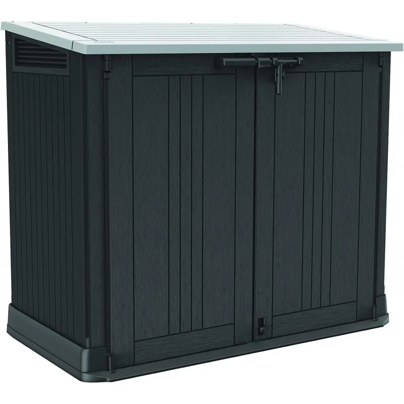 4.3 x 3.7 ft. Outdoor Resin Storage Shed with Easy Lift Hinges,Perfect for Yard Tools,Pool Floats and Garden Accessories,Black